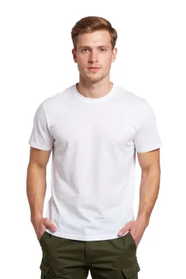 Cosywolf CW0010216 Kepez Damla Bisiklet Yaka Tişört Beyaz - 5