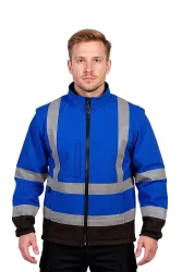 Cosywolf CW002233 Bold Reflektörlü Softshell Mont Mavi Siyah - 3