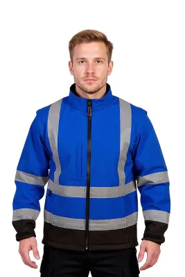 Cosywolf CW002233 Bold Reflektörlü Softshell Mont Mavi Siyah - 3