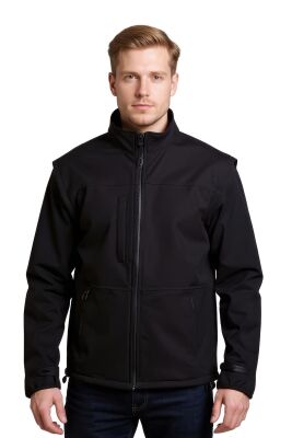 Cosywolf CW004611 Softshell Kolları Çıkmalı Mont - Siyah - 1
