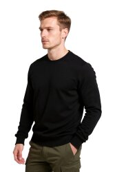Cosywolf CW007011 Bisiklet Yaka Sweatshirt Siyah 3 İplik Şardonsuz - Cosywolf