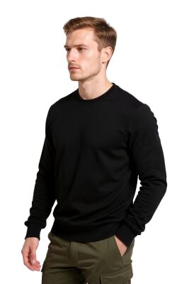 Cosywolf CW007011 Bisiklet Yaka Sweatshirt Siyah 3 İplik Şardonsuz - 1