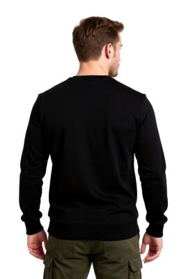 Cosywolf CW007011 Bisiklet Yaka Sweatshirt Siyah 3 İplik Şardonsuz - 4