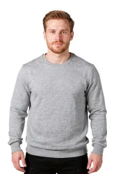 Cosywolf CW007022 Bisiklet Yaka Sweatshirt Gri Melanj 3 İplik Şardonsuz - 3