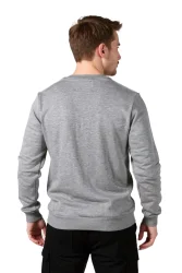 Cosywolf CW007022 Bisiklet Yaka Sweatshirt Gri Melanj 3 İplik Şardonsuz - 4