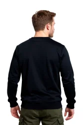 Cosywolf CW007077 Bisiklet Yaka Sweatshirt Lacivert 3 İplik Şardonsuz - 5