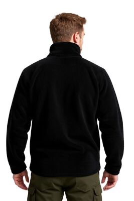 Cosywolf CW008911 Artvin Yarım Fermuarlı 2 Cepli Polar Siyah - 5