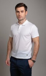 Cosywolf CW004416 Polo Yaka T-Shirt Beyaz - 2