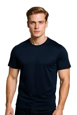 Cosywolf CW007777 Bisiklet Yaka Tişört Lacivert - 5