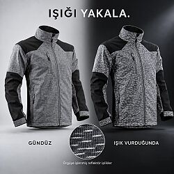 Coverguard Khomet Reflektörlü Softshell Ceket 5KOH00 Kırçıllı Gri Siyah - 1