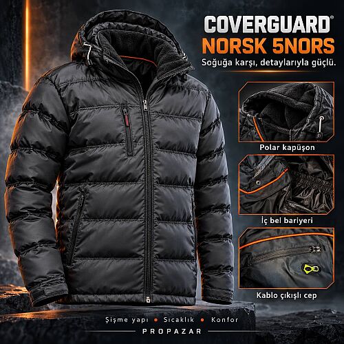Coverguard 5NORS Norsk Çıkarılabilir Kapüşonlu Kışlık İş Montu - 1