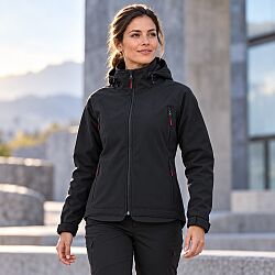 Coverguard 5YINB Yin Kadın Kapüşonlu Softshell Ceket Siyah - Coverguard