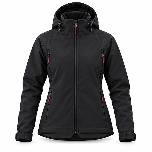 Coverguard 5YINB Yin Kadın Kapüşonlu Softshell Ceket Siyah - 2