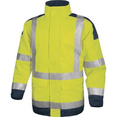 Delta Plus Easyview PU Kaplı Polyester Yüksek Görünürlüklü Parka Sarı Lacivert - 1