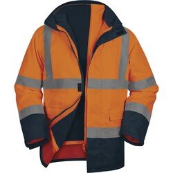 Delta Plus Speed PVC Kaplı Oxford Kumaş 4+1 Parka Turuncu Lacivert - Delta Plus İSG Ürünleri