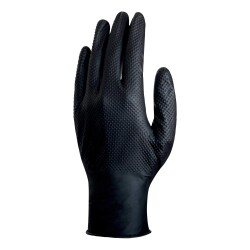 Delta Plus V1600 Pudrasız Tek Kullanımlık Elmaz Dokulu Siyah Nitril Eldiven 50 li - Delta Plus