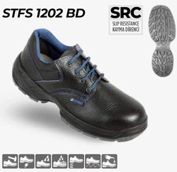 DEMİR 1202 BD S2 Baskılı Deri Bağcıklı Çelik Burunlu Ayakkabı - 1