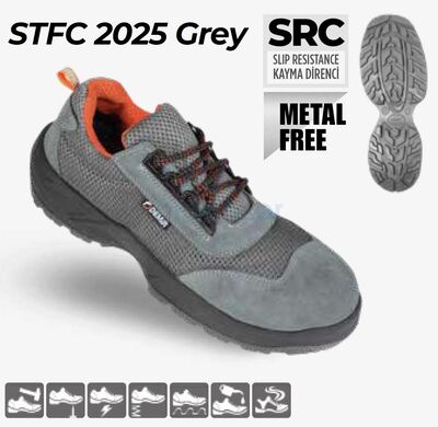 DEMİR STFC 2025 GREY S1 Süet Deri Bağcıklı Kompozit Burunlu Ayakkabı - 1