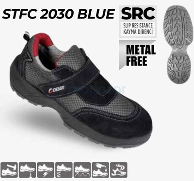 DEMİR STFC 2030 BLUE S1 Süet Deri Cırtlı Kompozit Burun Ayakkabı - 1
