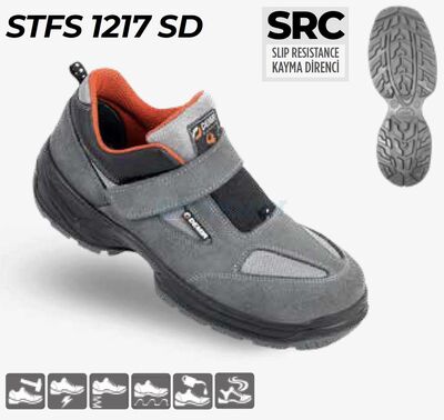DEMİR STSF 1217 SD O1 Süet Deri Cırtlı Burunsuz Src İş Ayakkabısı - 1