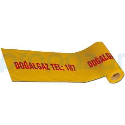 Dikkat Doğalgaz Sarı Kırmızı İkaz Şeridi Bandı 40 cm 250 mt - 1