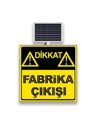 Dikkat Fabrika Çıkışı Güneş Enerjili Flaşörlü Ledli Levha MFK9631 - 2