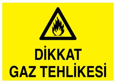 Dikkat Gaz Tehlikesi İş Güvenliği Levhası - Tabelası - 1