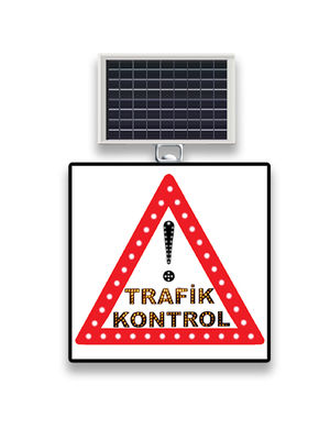 Dikkat Trafik Kontrol Akülü Solar Levha MFK9629 - 2