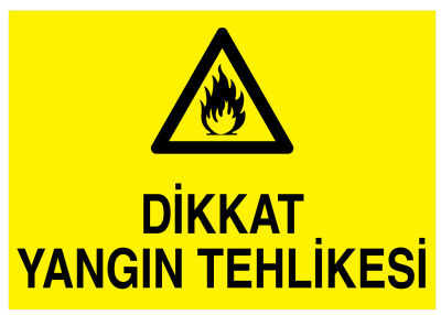 Dikkat Yangın Tehlikesi İş Güvenliği Levhası - Tabelası - 1
