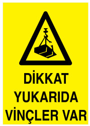 Dikkat Yukarıda Vinçler Var İş Güvenliği Levhası - Tabelası - Propazar