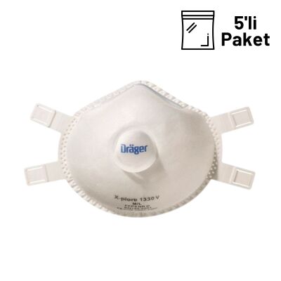 Drager 1330V ML Ventilli Toz Maskesi 3951217 5li Paket - 1