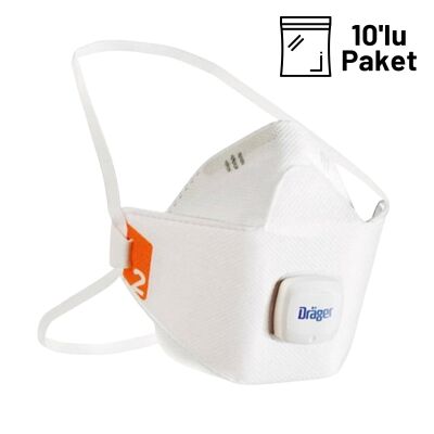 Drager 1920V Ventilli FFP2 Toz Maskesi 10'lu Paket - 1