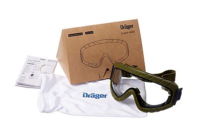 Dräger X-Pect 4900 Olive Taktik Yeşil Kapalı İş Gözlüğü (3717351) - 1