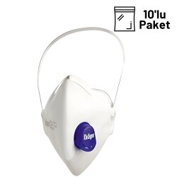 Drager X-Plore 1730V FFP3 Ventilli Toz Maskesi 10lu Paket - 1
