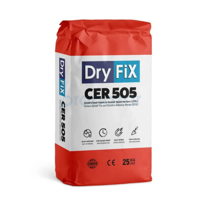 Dryfix Cer 505 C1Te Gri Seramik Yapıştırıcısı 25 Kg - Dryfix