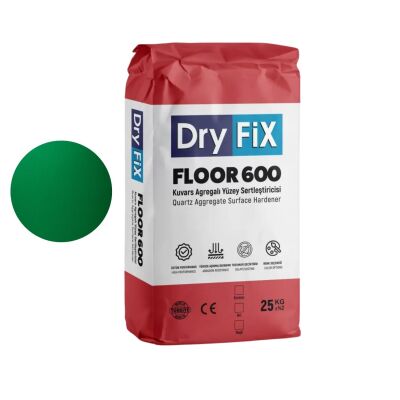 Dryfix Floor 600 Kuvars Agregalı Yüzey Sertleştirici 25 Kg Yeşil - 1