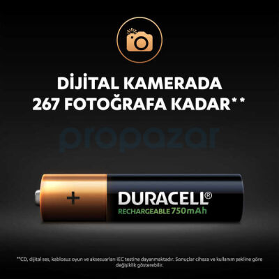 Duracell 750 Mah Şarjlı İnce Pil 2'li - 3