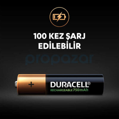 Duracell 750 Mah Şarjlı İnce Pil 2'li - 4