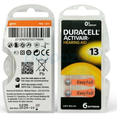 Duracell Activair 13 6'lı Kulaklık Pili - 1