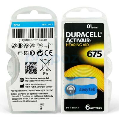 Duracell Activair 675 Kulaklık Pili 6'lı - 1