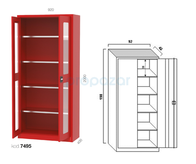 Eig Yangın Malzeme Dolabı Kırmızı Renkli - 2