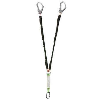 EKS 246-1 1.2 Metre Şok Emicili Kılıflı Çift Bacaklı Örgülü Halat Lanyard - 1