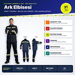 Electpro Lineman 31 AB3 Ark Elbisesi Ceket + Pantolon – Sarı-Gri Reflektörlü - FyrPro