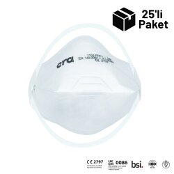Era 1100 FFP1 NR Ventilsiz Yatay Katlanır Maske 25'li Paket - ERA Toz Maskeleri