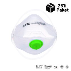 Era 1110 FFP1 Ventilli Yatay Katlanır Toz Maskesi 25'li Paket - ERA Toz Maskeleri