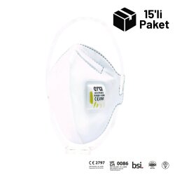 Era 4210 FFP2 V NR D Ventilli C Serisi Dikey Katlanır Maske 15'li Paket - ERA Toz Maskeleri