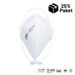 Era 4300 FFP3 NR D Ventilsiz C Serisi Dikey Katlanır Maske 25'li Paket - ERA Toz Maskeleri