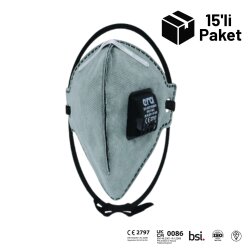 Era 5210 AC V Ventilli FFP2 NR D Aktif Karbon Maske 15'li Paket - ERA Toz Maskeleri