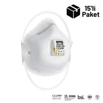 Era 6210V FFP2 NR D Konik Ventilli Maske 15'li Paket - 1