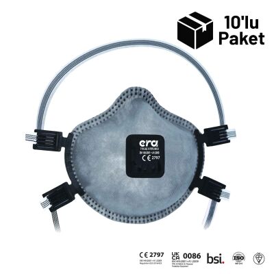 Era 7110 AC FFP2 V NR D Ventilli Aktif Karbon Maske 10'lu Paket - 1